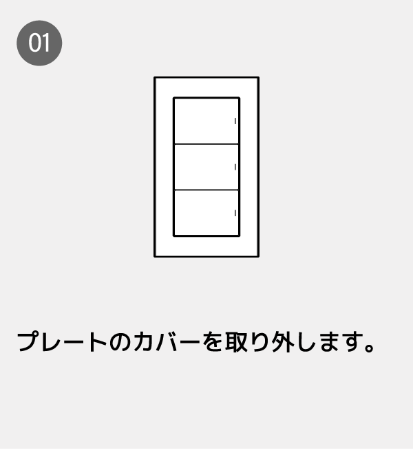 プレートのカバーを取り外します。